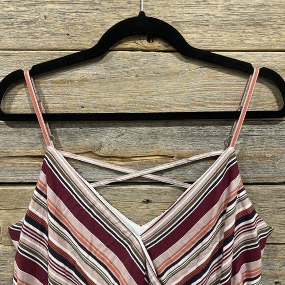 NWT Maurices Women's Multicolored Striped Sleeveless Midi Dress Size L V Neck - Picture 5 of 11